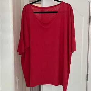 Eileen Fisher | Vibrant oversized Red Short Sleeve Top